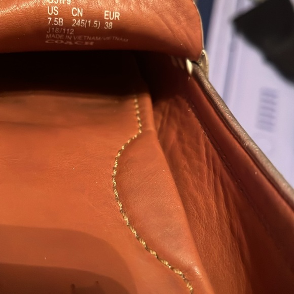 Coach | Women’s Crosby Driver Turnlock Flats Champagne Loafers Leather Metallic - Picture 3 of 4